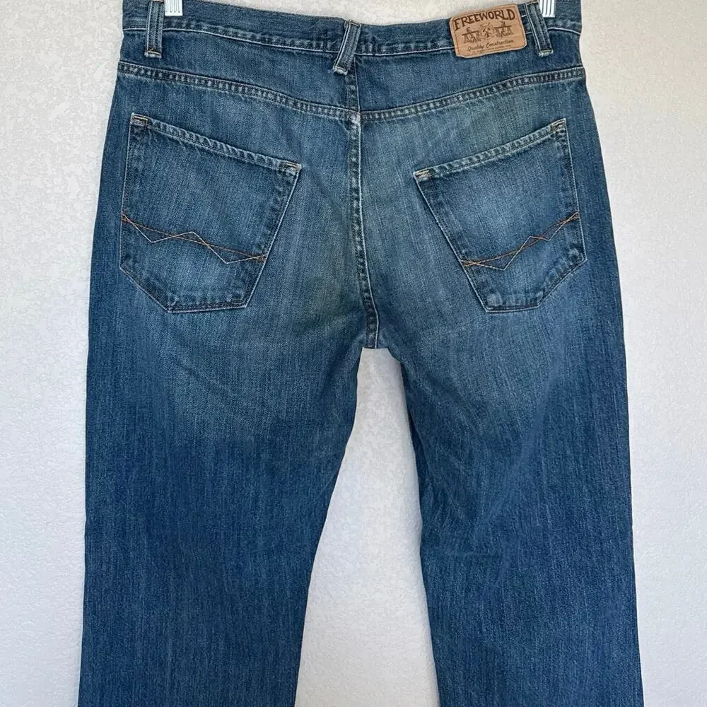 Freeworld Men’s Messenger Jeans Medium Wash Size 36x34 EUC